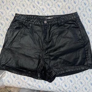 Missguided faux leather shorts